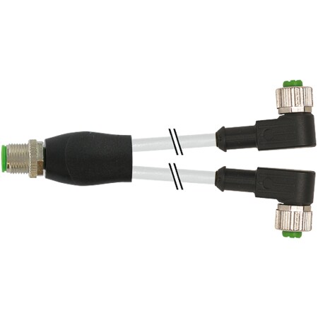 Murrelektronik M12 Y-DISTRIBUTOR / M12 FEMALE 90 Degree, PUR 3X0.34 GRAY, UL/CSA, drag ch 1.5m 7000-40741-2330150
